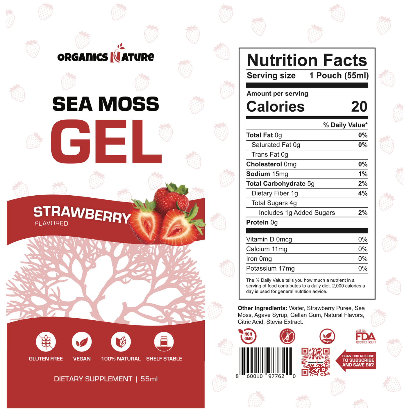 Sea Moss Gel Packs - Strawberry Flavored